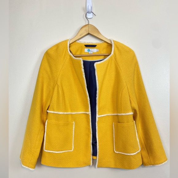 Boden Yellow Blazer with White Trim - Picture 7 of 11